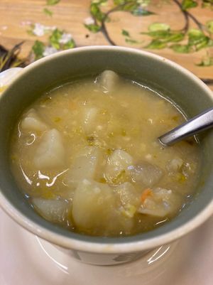 Potato soup -vegan  at Seasons' Eatings in Napoleon