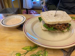 Black bean burger  at Seasons' Eatings in Napoleon