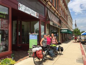 recent visitor biking across country! at Seasons' Eatings in Napoleon