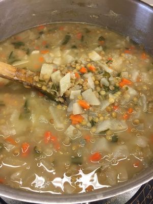 This turnip and lentil soup was also quite popular.   at Seasons' Eatings in Napoleon