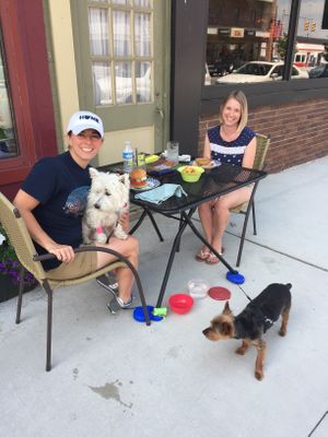 We love having our canine friends join in; outdoor seating allows dining with dogs.   at Seasons' Eatings in Napoleon