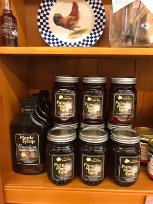 Local pure maple syrup.  There's even a bourbon barrel flavored syrup!   at Seasons' Eatings in Napoleon