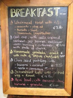 Breakfast menu at The Grassy Hopper  in Valletta