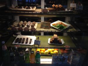 Display case at The Grassy Hopper  in Valletta