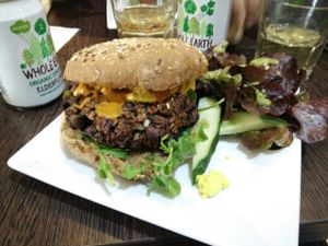 Mushroom burger at The Grassy Hopper  in Valletta