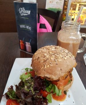sweet potato /black bean burger  at The Grassy Hopper  in Valletta