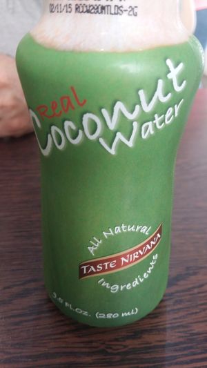 The best bottled coconut water I've had. at The Grassy Hopper  in Valletta