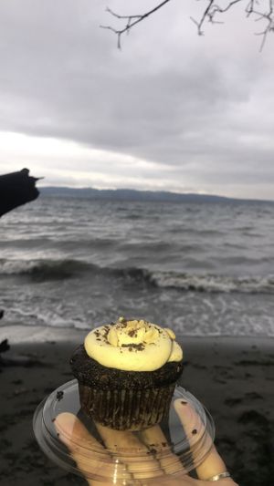 Vegan peanut butter chocolate cupcake  at Marlene's Market and Deli in Federal Way