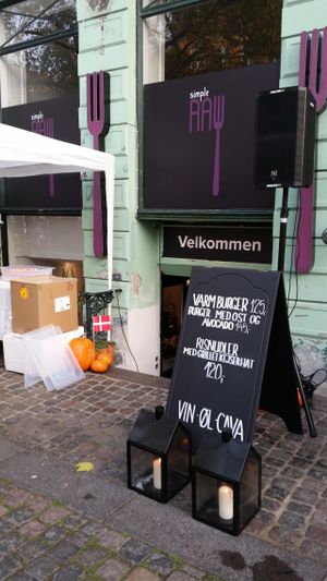 Outside at simpleRAW in Copenhagen