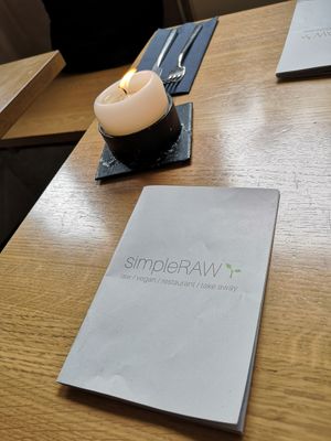 Menu at simpleRAW in Copenhagen
