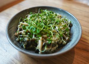 Mushroom risotto at simpleRAW in Copenhagen