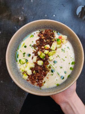 Celeriac soup at simpleRAW in Copenhagen