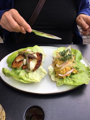 Smørrebrød x2 at simpleRAW in Copenhagen
