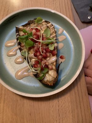 Aubergine starter at simpleRAW in Copenhagen