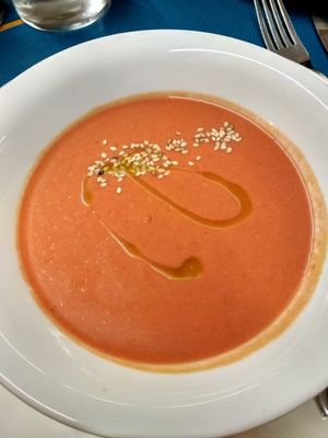 Gazpacho de sandía at Fang i Aram in Menorca