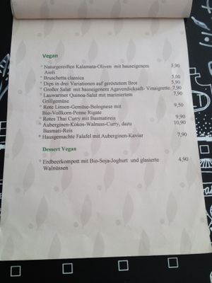 Menu at Delikat am Stadewäldchen in Dortmund