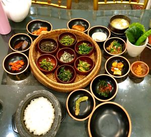 main set at SanChon Korean Temple Cooking - 산촌 사찰음식전문점 in Seoul