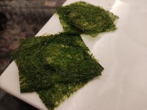 Seaweed and radish (I think) little bite at SanChon Korean Temple Cooking - 산촌 사찰음식전문점 in Seoul