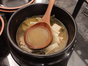 Miso soup at SanChon Korean Temple Cooking - 산촌 사찰음식전문점 in Seoul