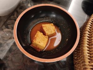 Tofu in a spicy sauce at SanChon Korean Temple Cooking - 산촌 사찰음식전문점 in Seoul