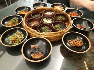 Mains at SanChon Korean Temple Cooking - 산촌 사찰음식전문점 in Seoul