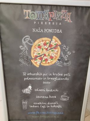 glutenfree vegan pizza available at Tottapizza in Maribor