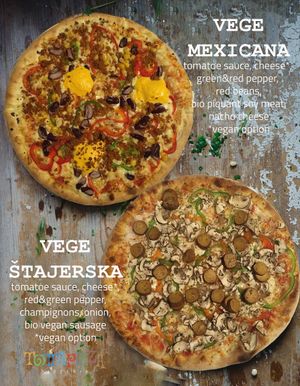 VEGE Štajerska & VEGE Mexicana
*VEGAN option at Tottapizza in Maribor