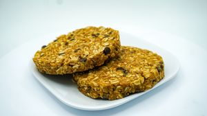 Monster Cookies: Oats, Peanut butter, Mini Vegan Chocolate chips, Raisins, Coconut sugar, Coconut oil, Pure Vanilla extract and Cinnamon. at You Cafe in Siesta Key