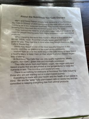 About the cafe at You Cafe in Siesta Key