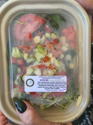 The delicious mushroom Zoom burger bites with greens. at You Cafe in Siesta Key