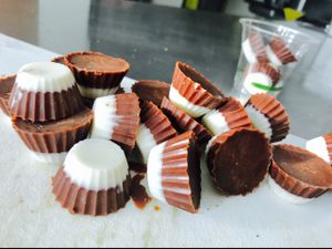 coconut butter cups, organic chocolate candy, free of milk preservatives and all organic vegan gluten free. at You Cafe in Siesta Key