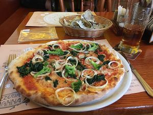 My awesome vegan pizza  at Pizzeria Manna in Prague
