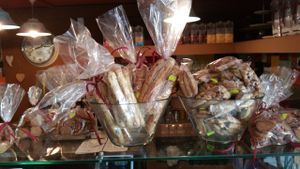 Bakery items for sale at Ugata Bakery in Kibbutz Kineret