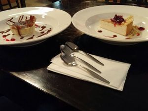 Cheesecake & halva mousse at Ugata Bakery in Kibbutz Kineret