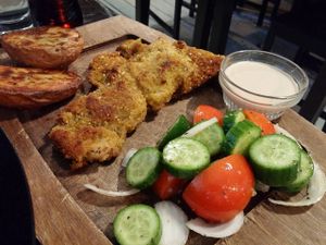 Schnitzel at Ugata Bakery in Kibbutz Kineret
