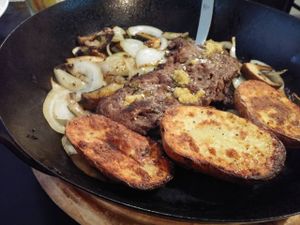 Seitan steak at Ugata Bakery in Kibbutz Kineret