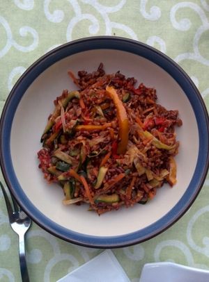 black rice with vegetables at Coox in Turin