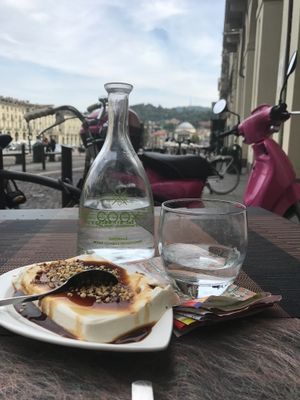 Vegan cake with a view   at Coox in Turin