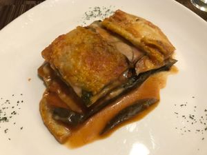 Eggplant parmesan at Coox in Turin