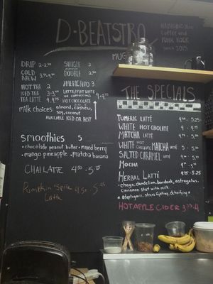 Drinks menu at D-Beatstro. at D-Beatstro in Toronto