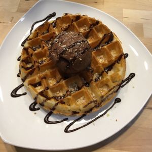 waffle with ice cream  at Brownice Italian Bistro in East Singapore