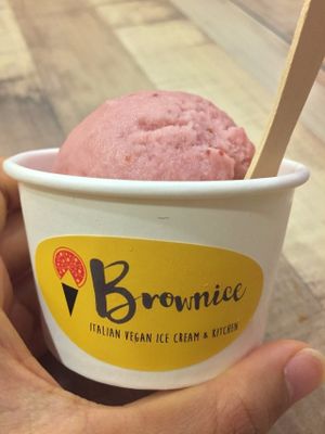 Strawberry gelato at Brownice Italian Bistro in East Singapore