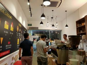 view from the inside of East coast outlet on the way out at Brownice Italian Bistro in East Singapore