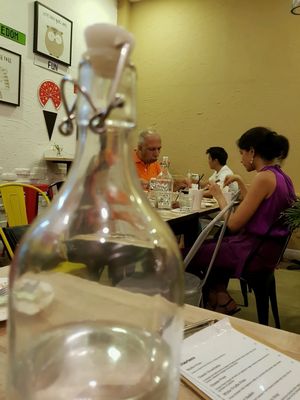 nice water bottle at Brownice Italian Bistro in East Singapore