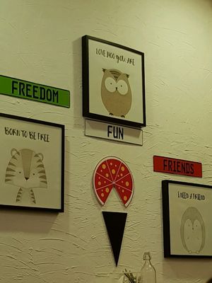 cool wall decors at Brownice Italian Bistro in East Singapore