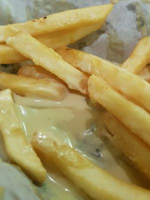 the cheeze sauce that settled at the bottom.. ha! at Brownice Italian Bistro in East Singapore