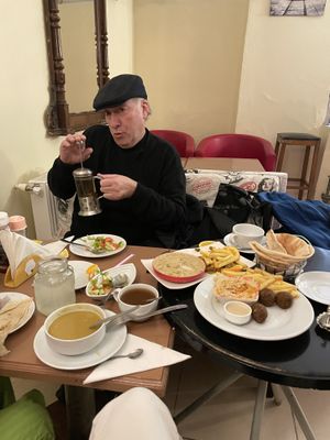 My dad 🕺🏼  at Falafel Zone in Istanbul
