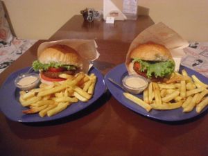 falafelzone burgers ...all spices from Egyp and fresh,tasty,crispy,yummy....They start to cook when you order...Fresh , homemade and vegan...Kitchen is vegan... at Falafel Zone in Istanbul