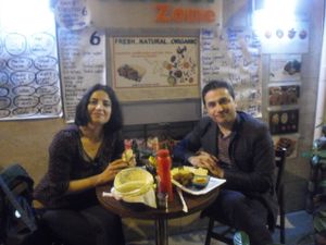 FALAFELZONE 
Best home cooked delicacies falafel in falafelzone...open kitchen, the menu includes vegetarian, vegan, and raw options. Gluten-free bread ,vegan burger buns that is served at Falafelzone.Flavored with spices and herbs and usually served in pita or a wrap or dishes, the best are crispy on the outside and served so hot that steam rises from the soft center as you take your first bite.The ingredients are fresh and the falafels are flavored and cooked to crispy perfection.All spices are coming from Egypt ...

Falafel zone stands in the heart of Beyoğlu, just a stone's throw from istiklal street. The restaurant has quickly become a favorite among vegetarians and vegans, foreigners and locals alike. If you are looking for an on-the-go lunch and want something different from the fresh food and tasty dishes about falafel and vegetable rolls, Falafel zone is a perfect solution.As soon as you enter the Istiklal Street, you will start enjoying a little walk down,There are also tables outside the restaurant on a traffic barred street which is full of other cafes and restaurants.Whenever you are hungry or rewctant to cook at home, it is almosy possible to find the comfort of your home in Falafelzone.

TEL: 0212 251 13 23
http://falafelzone.blogspot.com
e-mail:falafelzoneistanbul@gmail.com
adres:FALAFELZONE
istiklal caddesi öğüt sok no:4 Taksim-istanbul at Falafel Zone in Istanbul