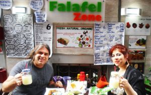 FALAFELZONE 
Best home cooked delicacies falafel in falafelzone...open kitchen, the menu includes vegetarian, vegan, and raw options. Gluten-free bread ,vegan burger buns that is served at Falafelzone.Flavored with spices and herbs and usually served in pita or a wrap or dishes, the best are crispy on the outside and served so hot that steam rises from the soft center as you take your first bite.The ingredients are fresh and the falafels are flavored and cooked to crispy perfection.All spices are coming from Egypt ...

Falafel zone stands in the heart of Beyoğlu, just a stone's throw from istiklal street. The restaurant has quickly become a favorite among vegetarians and vegans, foreigners and locals alike. If you are looking for an on-the-go lunch and want something different from the fresh food and tasty dishes about falafel and vegetable rolls, Falafel zone is a perfect solution.As soon as you enter the Istiklal Street, you will start enjoying a little walk down,There are also tables outside the restaurant on a traffic barred street which is full of other cafes and restaurants.Whenever you are hungry or rewctant to cook at home, it is almosy possible to find the comfort of your home in Falafelzone.

TEL: 0212 251 13 23
http://falafelzone.blogspot.com
e-mail:falafelzoneistanbul@gmail.com
adres:FALAFELZONE
istiklal caddesi öğüt sok no:4 Taksim-istanbul at Falafel Zone in Istanbul